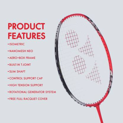Yonex Astrox 3DG Red Strung Racquet view 3