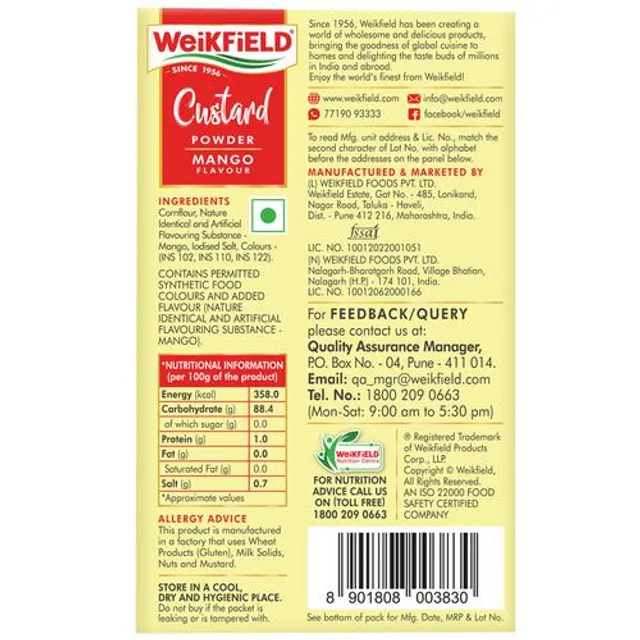 Weikfield Mango Custard Powder 75 g view 2