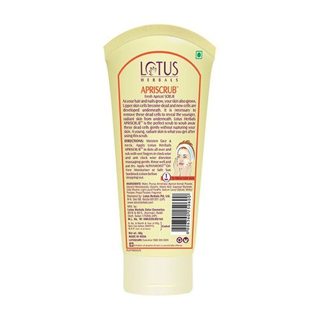 Lotus Herbals Apriscrub Fresh Apricot Scrub 60 g view 2