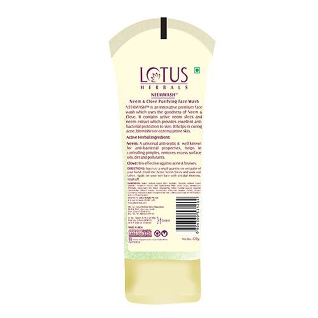 Lotus Herbals Neemwash Neem & Clove Ultra-Purifying Face Wash 120 g view 2