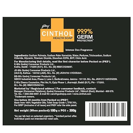 Godrej Cinthol Health+ Bath Soap (3 x  100 g each) view 2