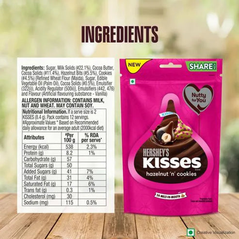 Hersheys Kisses Hazelnut n Cookies 33.6 g view 3