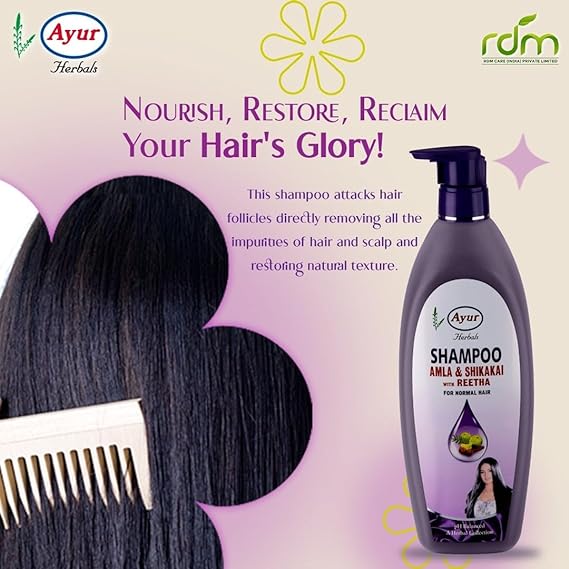 Ayur Herbal Amla and Shikakai Shampoo 500 ml view 2