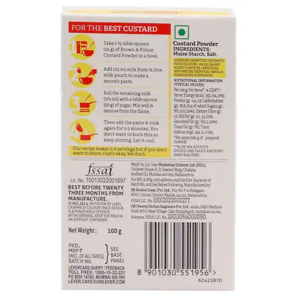 Brown & Polson Vanilla Custard Powder 100 g view 2