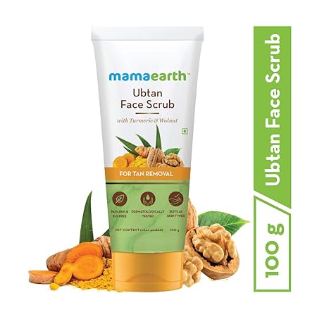 Mamaearth Ubtan Scrub For Face with Turmeric & Walnut for Tan Removal 100 g view 2