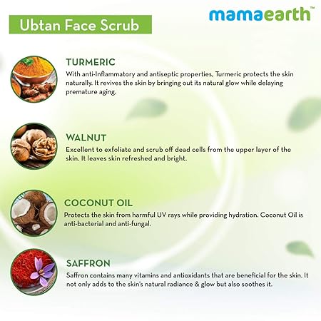 Mamaearth Ubtan Scrub For Face with Turmeric & Walnut for Tan Removal 100 g view 4