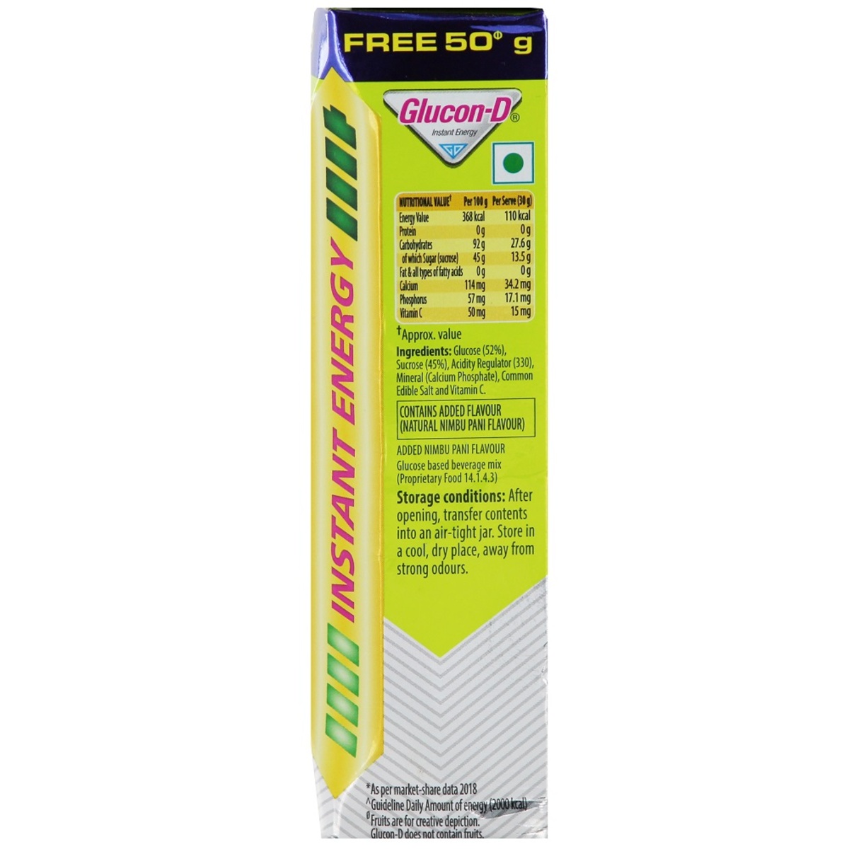 Glucon D Energy Drink Nimbu Pani 75 g view 3