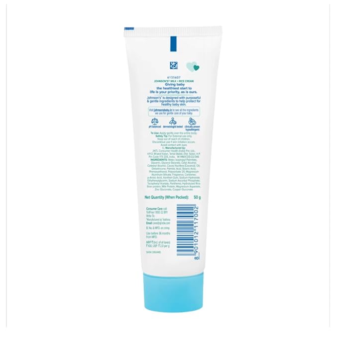 Johnson's Baby Milk and Rice Cream 50 g view 2