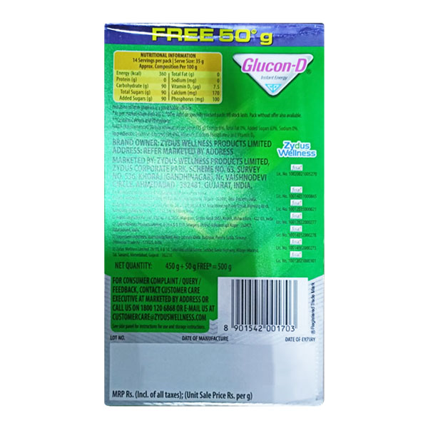 Glucon D Original Instant Energy Drink Powder 500 g view 2