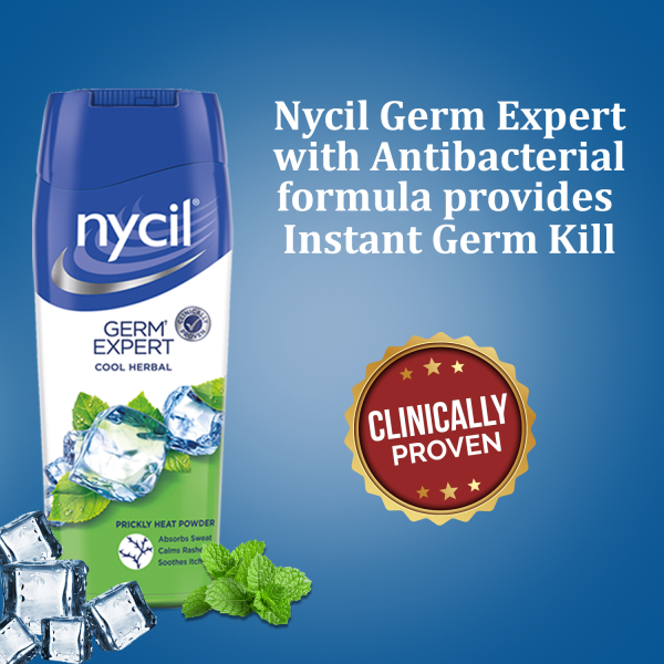 Nycil Germ Expert Prickly Heat Powder Cool Herbal 150 g view 3