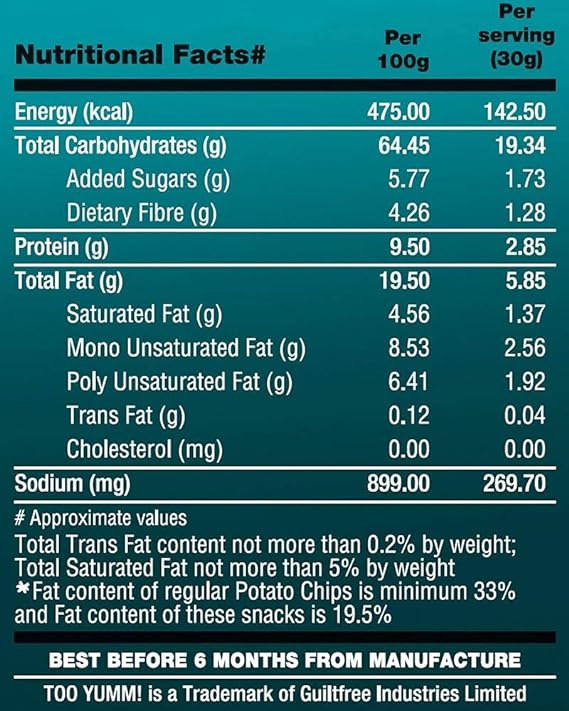 Too Yumm Multigrain Chips - Dahi Papdi Chaat 60 g view 3