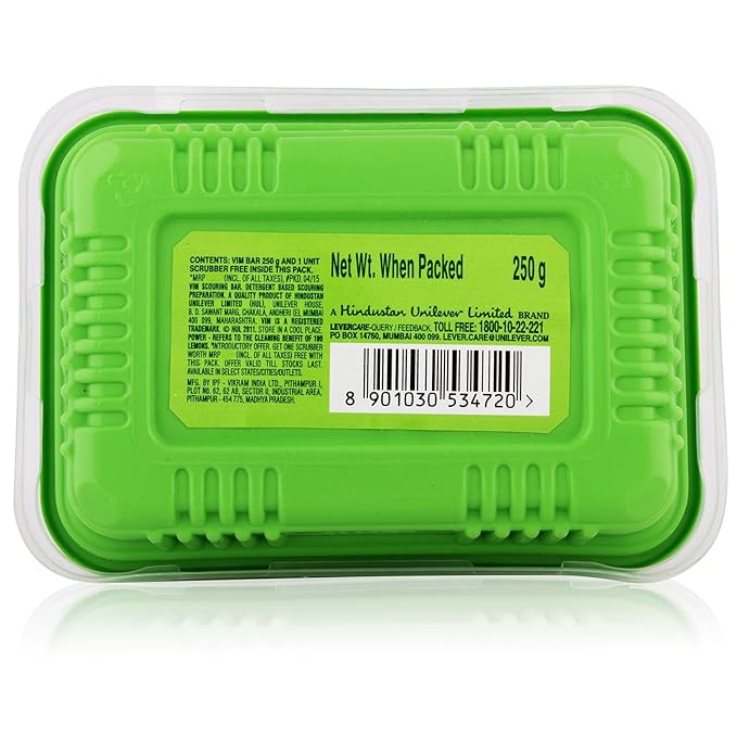Vim Dishwash Bar Lemon Tub 250 g view 2