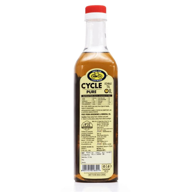 Cycle Pure Edible Til Oil Bottle 1 L view 2