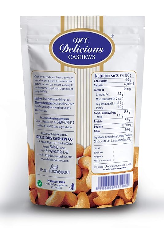 DCC Delicious Cashew Roasted & Salted 200 g view 2