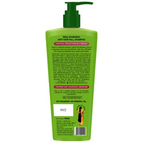 Sesa Ayurvedic Anti-Hair Fall Onion Shampoo 500 ml view 2