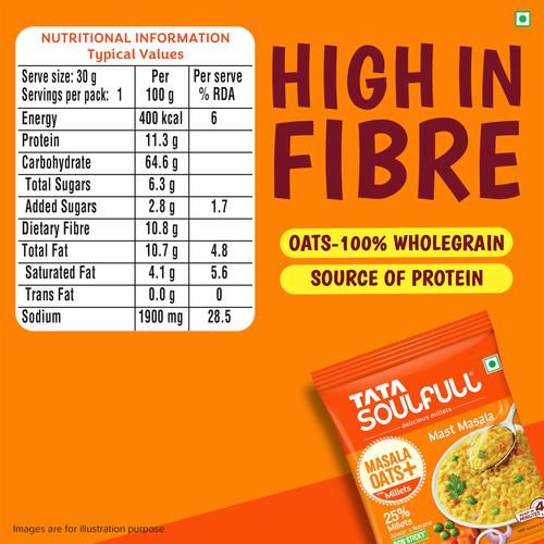 Tata Soulfull Masala Oats - Mast Masala 33 g view 3