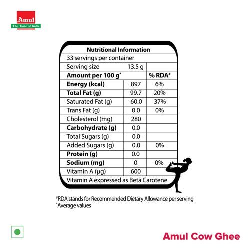 Amul Cow Ghee Carton 500 ml view 3