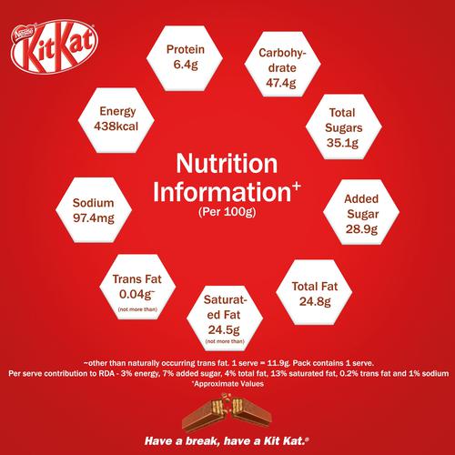 Nestle Kitkat Chocolate Coated Wafer Bar 11.9 g view 3