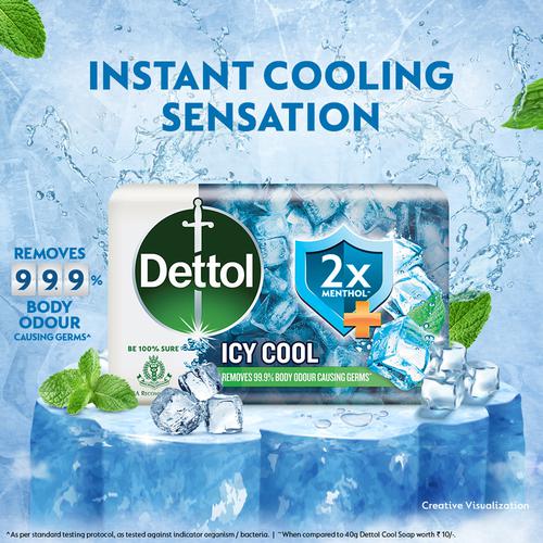 Dettol Icy Cool Bathing Soap Bar (Pack of 4 x 100 g each) view 3