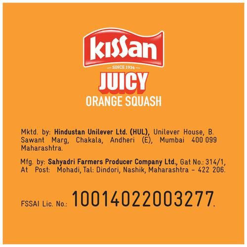 Kissan Juicy Orange Squash 750 ml view 4