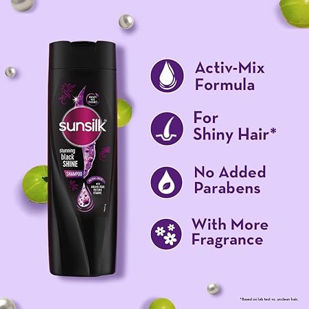 Sunsilk Stunning Black Shine Shampoo 340 ml view 2