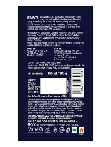 Envy Blue Exude Deo 165 ml view 2