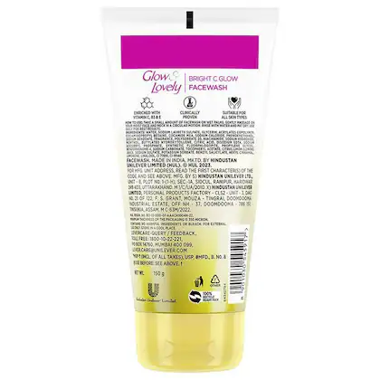 Glow & Lovely Bright Vitamin C Facewash 150 g view 2