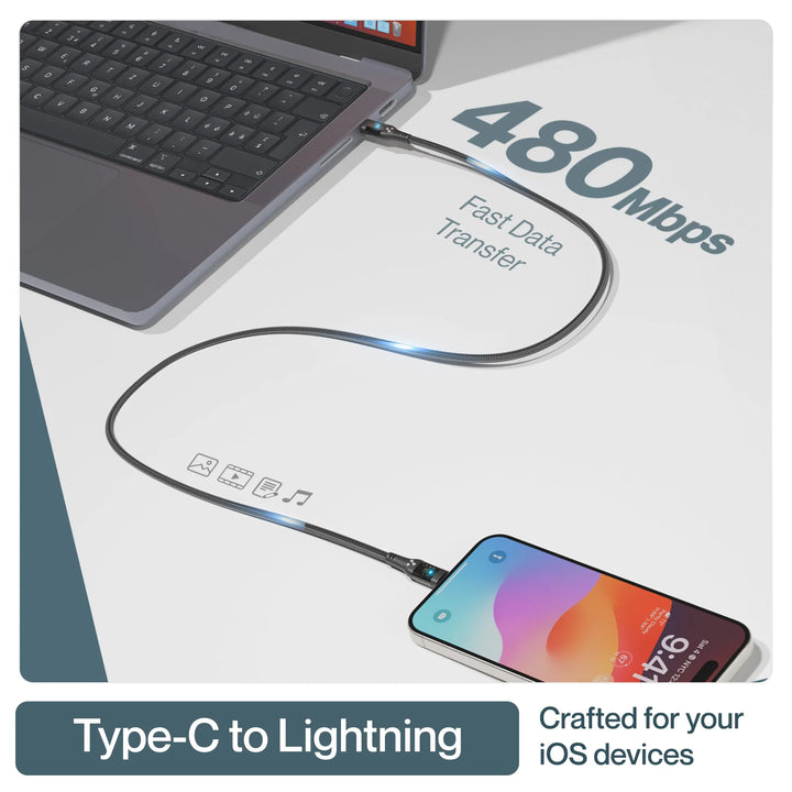 Ambrane Type C To Lightning Cable With Led Indicator view 3