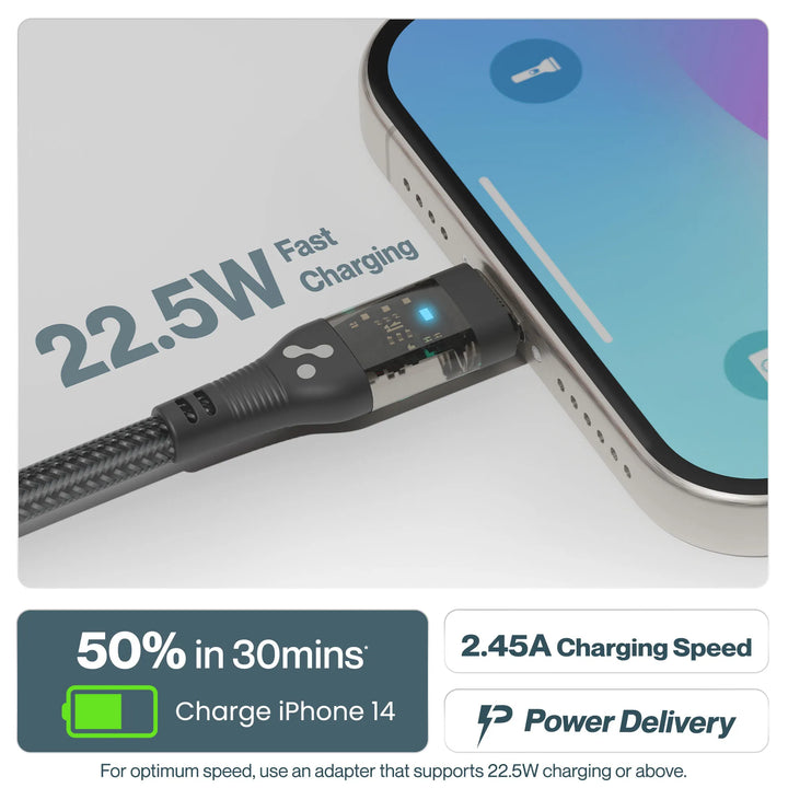 Ambrane Type C To Lightning Cable With Led Indicator view 2