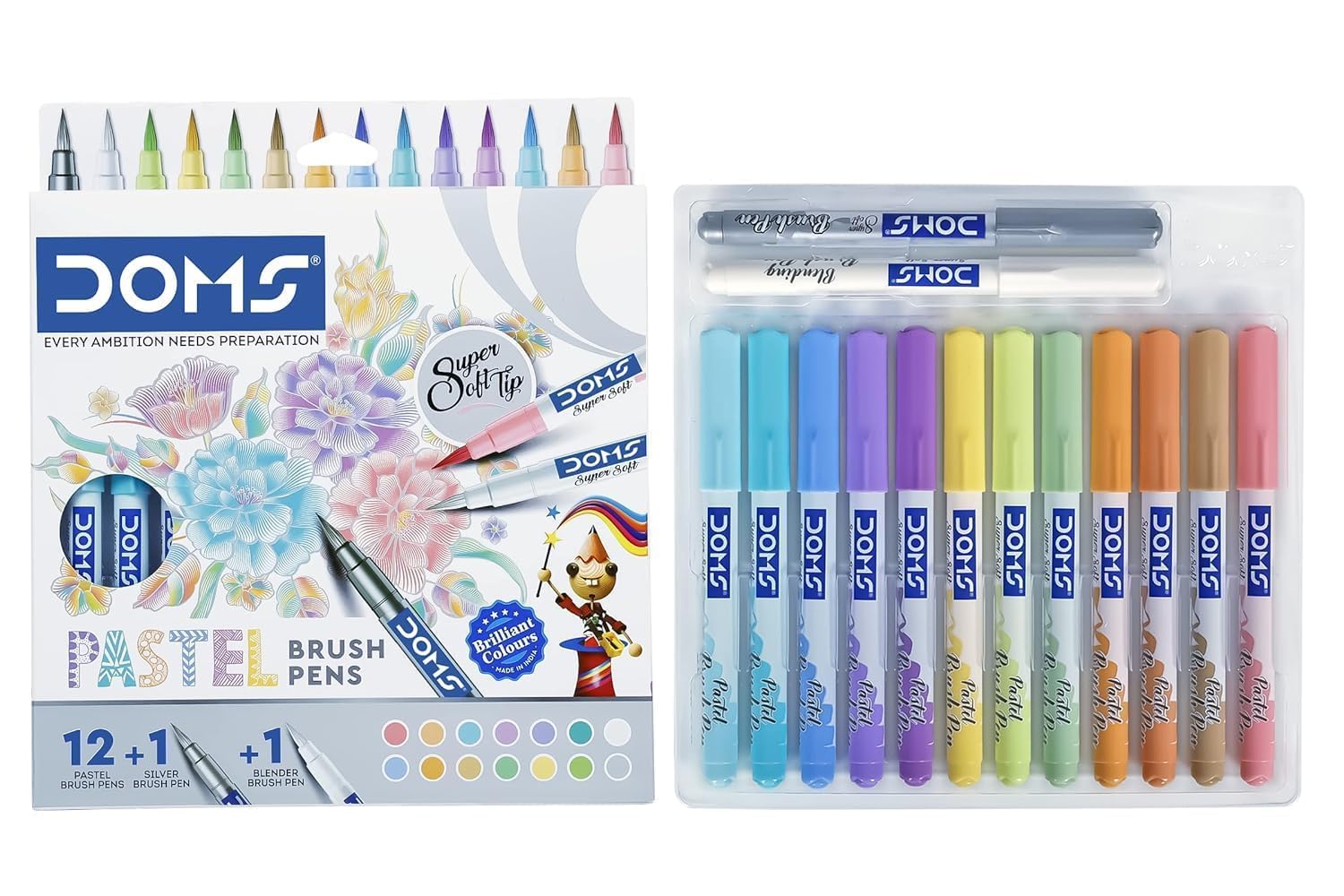 Doms 14 Shades Pastel Brush Pen Box - Multicoloured Pack of 1 view 2