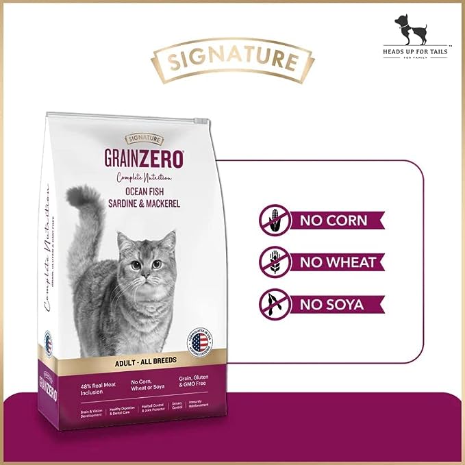 Grainzero Cat Dry Food - Adult, Ocean Fish, Sardine & Mackeral 1.2 Kg view 4