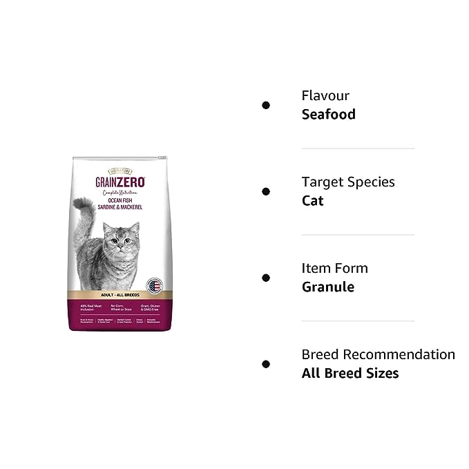 Grainzero Cat Dry Food - Adult, Ocean Fish, Sardine & Mackeral 1.2 Kg view 6