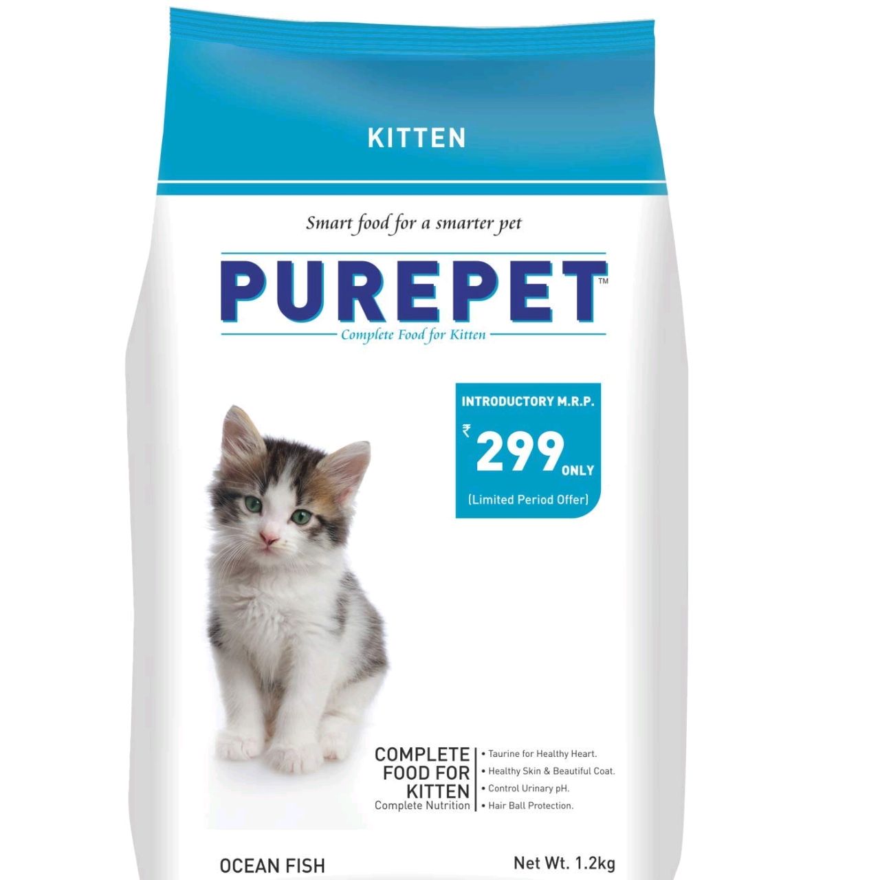 Purepet Kitten Cat Dry Food - Ocean Fish 1.2 Kg